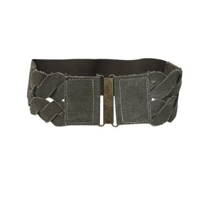 NWT Daytrip Olive Green Canvas Fabric Stretchy Belt S